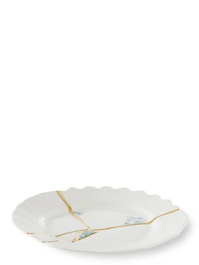 Seletti Kintsugi Plates Multicolor In White
