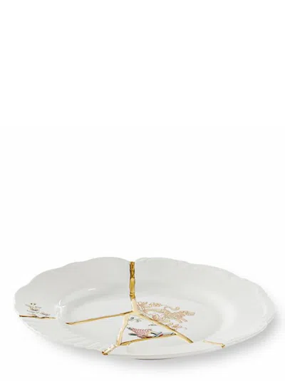 Seletti Kintsugi Plates Multicolor In White