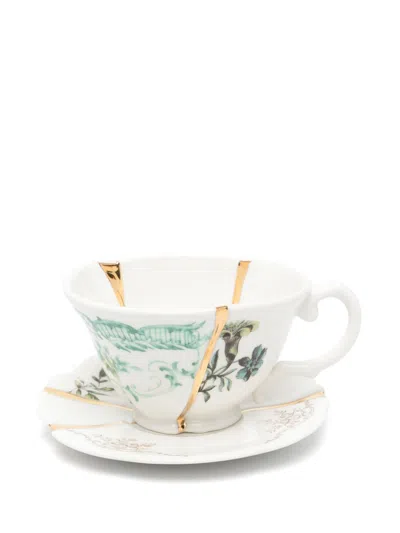 Seletti Kintsugi Tea Set (set Of Two) In White