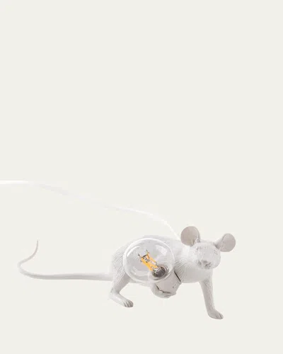 Seletti Lie Down Mouse 8" Table Lamp In White
