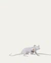 Seletti Lie Down Mouse 8" Usb Table Lamp In White