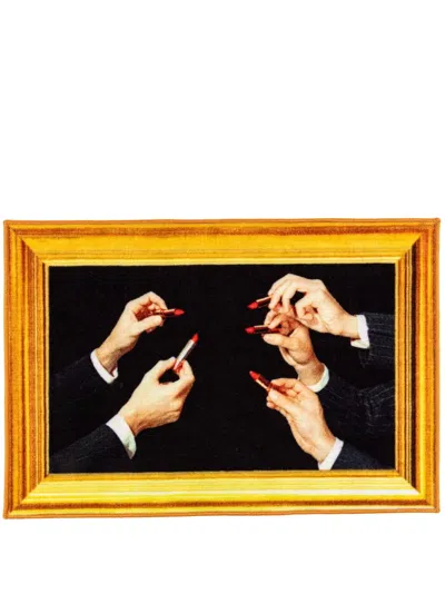 Seletti Lipstick Graphic-print Mat (60x90cm) In Multicolour