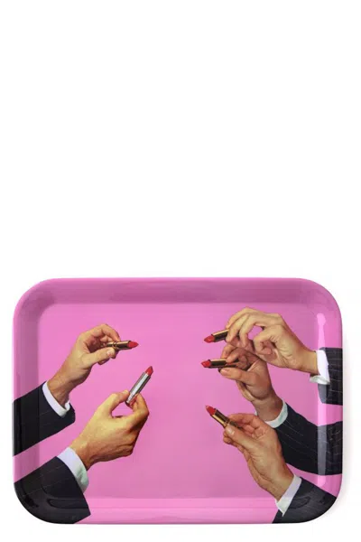 Seletti 'lipstick' Septic X Toiletpaper Tray In Pink