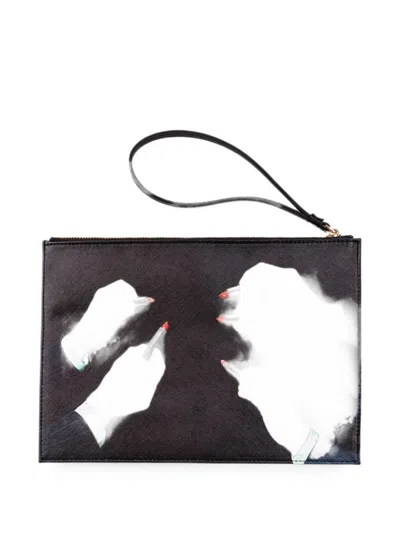 Seletti Lipstick Toiletpaper Pouch In Black