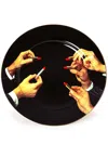 Seletti Lipsticks Porcelain Dinner Plate In Black