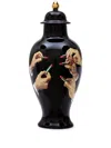 Seletti Lipsticks Porcelain Vase In Schwarz