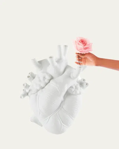 Seletti Love In Bloom Giant 24" Heart Vase In White