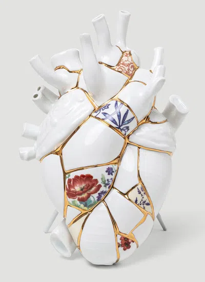 Seletti Love In Bloom Kintsugi Vases Multicolor In White