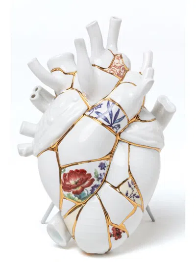 Seletti Love In Bloom Kintsugi Vases Multicolor In White