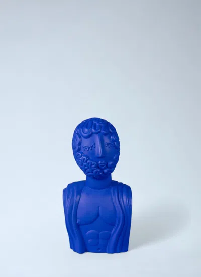 Seletti Magna Graecia Man Terracotta Bust In Blue