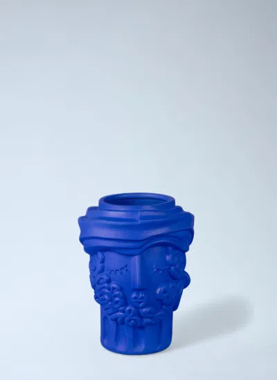 Seletti Magna Graecia Man Terracotta Vase In Blue