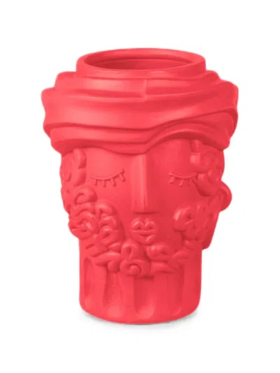 Seletti Magna Graecia Man Terracotta Vase In Pink