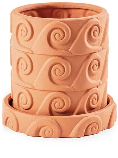 Seletti Magna Graecia, Onda Ceramic Vase In Orange