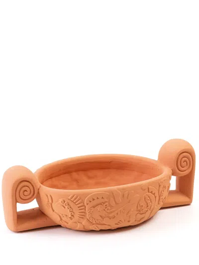 Seletti Magna Graecia Terracotta Vase In Orange