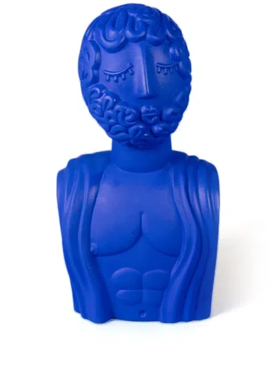Seletti "man" Bust In Terracotta In Blue