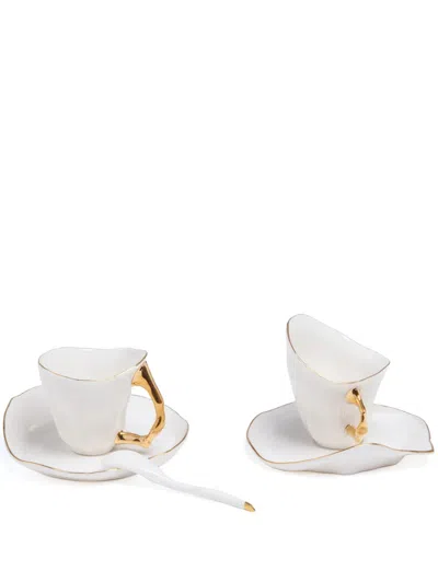 Seletti Meltdown Coffee Cups (set Of Two) In White