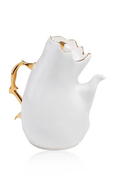 Seletti Meltdown Porcelain Teapot In White