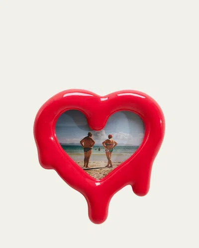 Seletti Melted Heart Frame, 5" X 7" In Red