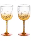 Seletti Meteorite Set-of-two Wine Glasses In Gold