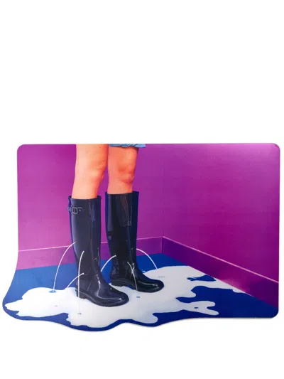 Seletti Milky Boots Placemats (set Of Four) In Blue