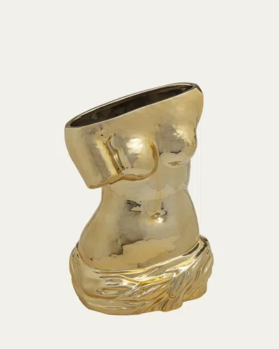 Seletti Milo Vase In Gold