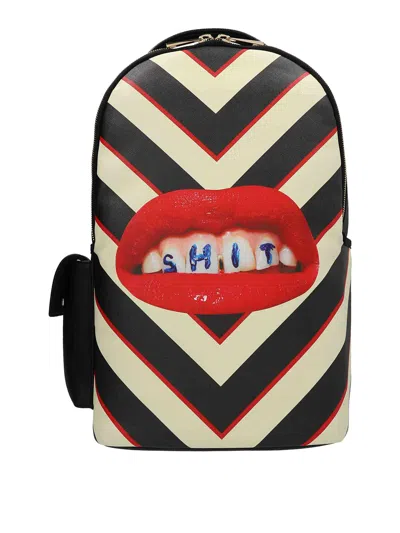 Seletti Regimeenta Shit Seenta X Toiletpaper Backpack In Black