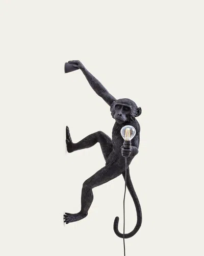 Seletti Monkey Right Hand Hanging Outdoor Lamp In Black