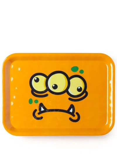 Seletti Monsters Alberto Rectangle-shape Tray In Orange