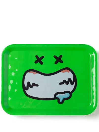 Seletti Monsters Ezio Rectangle-shape Tray In Green