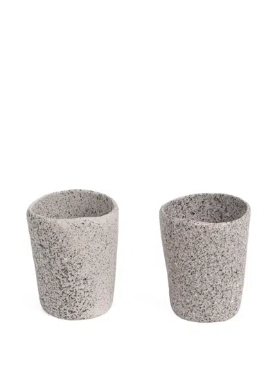 Seletti Newlithic Mugs (set Of 6) In Gray