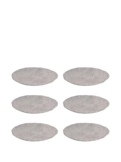 Seletti Newlithic Serving Dish (set Of 6) In Gray