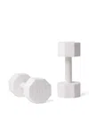 Seletti Octagonal Marble Dumbbell (set Of Two) In White