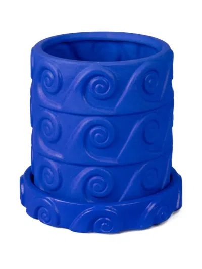 Seletti Onda Swirl-patterned Vase In Blue