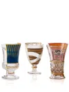 Seletti Pannotia Cocktail Glasses (set Of 3) In Multicolor