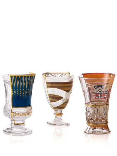Seletti Pannotia Cocktail Glasses (set Of 3) In Multicolor
