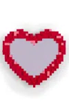 Seletti 'pixel Mirror - Heart' Mirror In Red