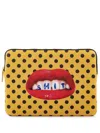 Seletti Polka-dot Print Laptop Case In Yellow
