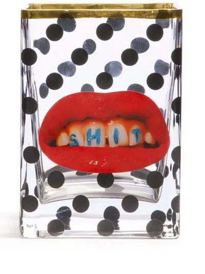 Seletti Polka-dot Small Glass Vase In White