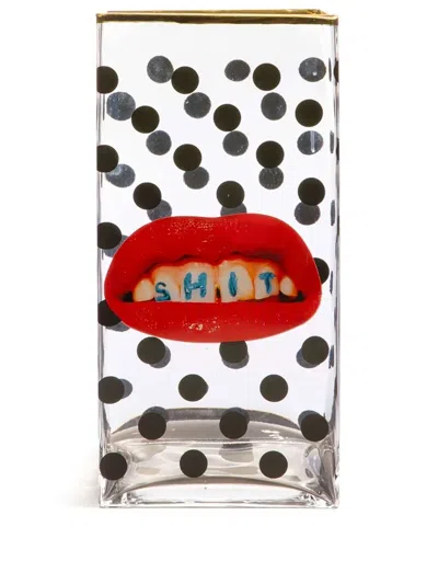 Seletti Polka Dots Lip-print Large Vase In White