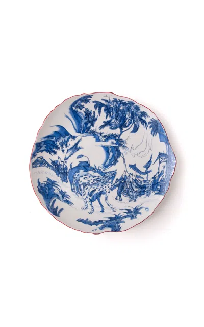 Seletti Porcelain Dinner Plate "classic On Acid" In Blue