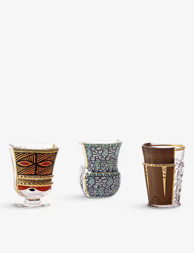 Seletti Rodina Hybrid Patterned Glasses Set Of Three