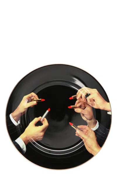 Seletti 'rossetti' Plate ⌀ 27 Cm In Black