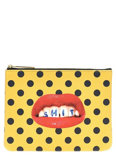 Seletti Shit Clutch Yellow In Multi