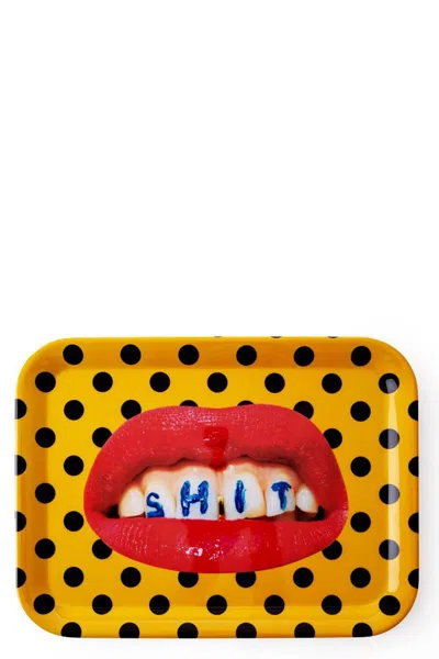 Seletti 'shit' Septic X Toiletpaper Tray In Yellow