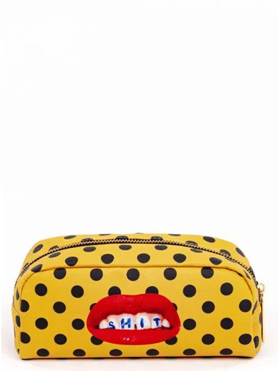 Seletti Shit Silk X Toiletpaper Beauty Bag In Yellow