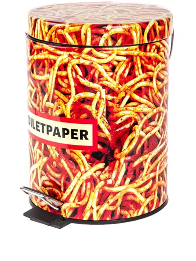 Seletti Small Toiletpaper Home Trash Bin In Rot