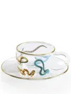 Seletti Snake-print Coffee Cups (set Of Two) In White