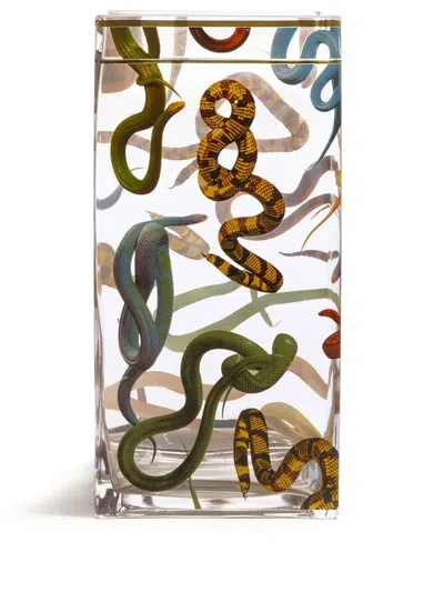 Seletti Snakes Large Glass Vase In Neutrals