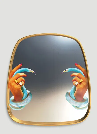 Seletti Snakes Mirror In Gold