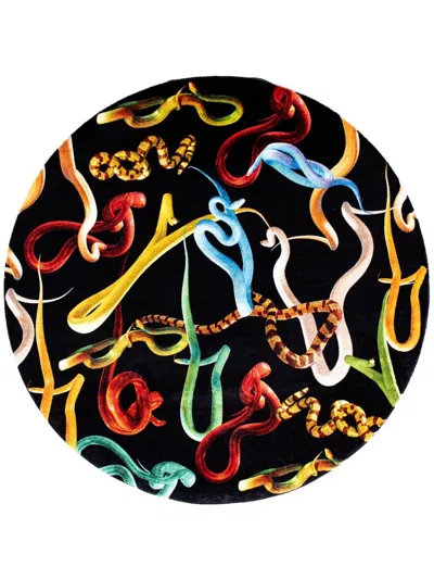 Seletti Snakes Rug In Black